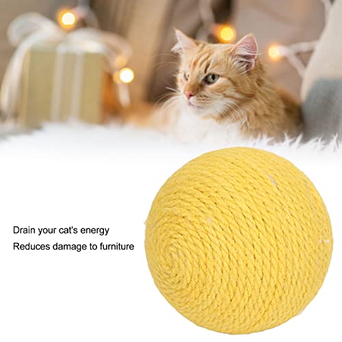 Rascador para gato con bola de sisal Amarillo miniatura 3