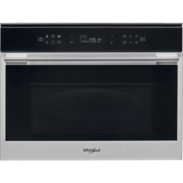 Whirlpool W7 ME450 Compacto Horno Empotrado con Microondas, 40 Litros, 850 Watt, Acero inoxidable, 6th SENSE Tecnología