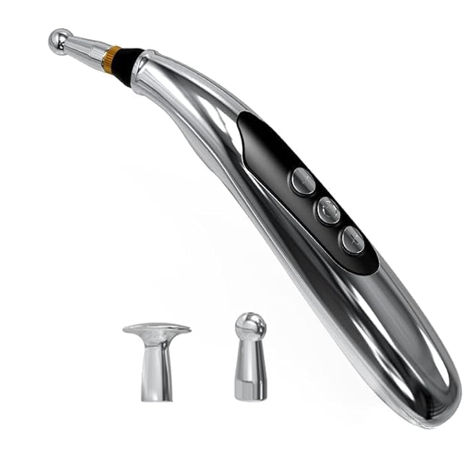 Generic W-912r Rechargeable Meridian Energy Massage Pen with two interchangeable heads