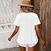QLINFS Women Short Sleeve Peplum Top Solid Color Layered Flutter Sleeves Blouse Casual Fashion Shirt,White,L