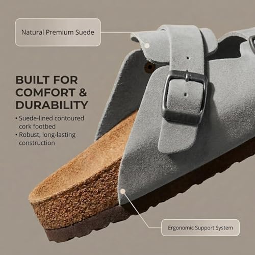 Image of EMMA NEW YORK Womens Clogs Mules Slip-On for Women with Arch Support Cork Footbed Potato Shoes