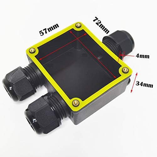 CTRICALVER IP68 Waterproof Junction Box, Type Y 3 Way Outdoor Weatherproof Electrical Junction Box with Black Plastic Gland, Waterproof Cable Connector with Terminal