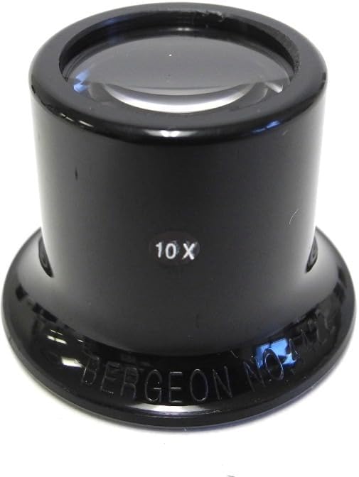 LUXURO Eye Glass Plastic Bergeon Type No. 10X Magnifier Magnifying Glass for Watchmakers Repair Eye Set of 1 Pc