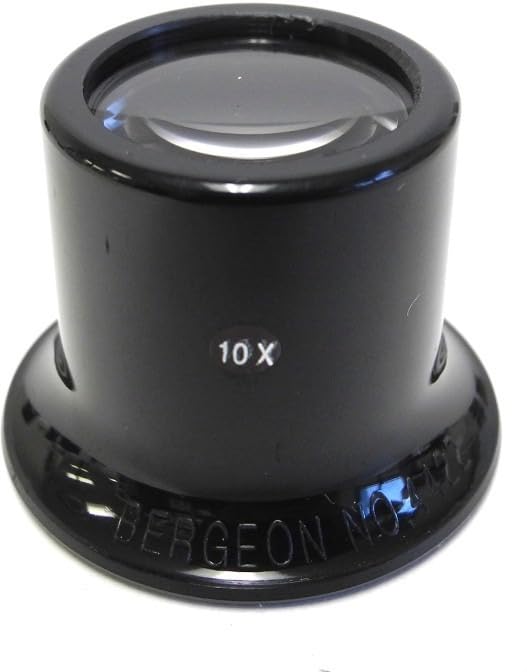 LUXURO Eye Glass Plastic Bergeon Type No. 10X Magnifier Magnifying Glass for Watchmakers Repair Eye Set of 1 Pc
