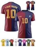 Custom Soccer Jersey Personalized Team Name Number Football Shirt with Logo – Design Your Own Uniform for Kids Youth Boys Men – Customized Sports Team T-Shirts – Camisetas de Futbol para Hombres