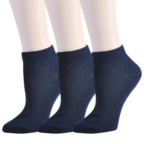 Image of EPEIUS Women's Bamboo Ankle Socks - Seamless Toe, Low Cut, No Show, Lightweight 3 /6 Pack