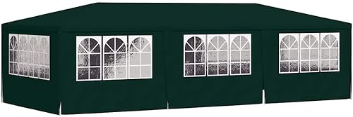 Vista 111 de vidaXL Tienda de campaña profesional para fiestas de 13.1 x 13.1 pies, toldo resistente a la intemperie con paredes laterales, polietileno Azul