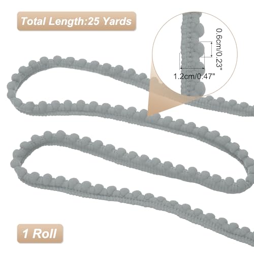Ruban à pompons gris clair pour customiser vos rideaux et coussins - 3