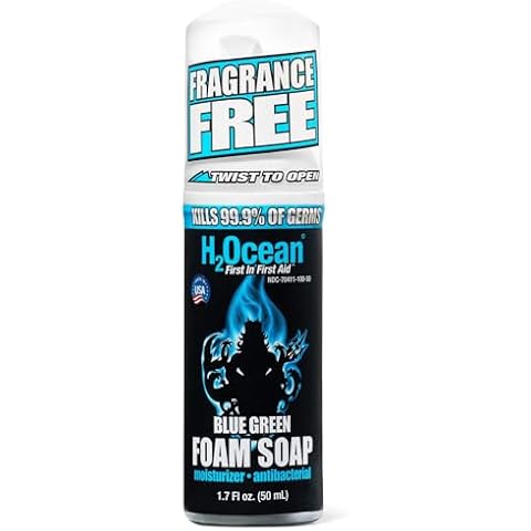 H2Ocean Blue Green Foam Soap - Tattoo Foam Antibacterial Soap for Tattoo Aftercare - Tattoo Care with Aloe Vera - Travel-Size Tattoo Moisturizer Soap - 1.7 oz Cover