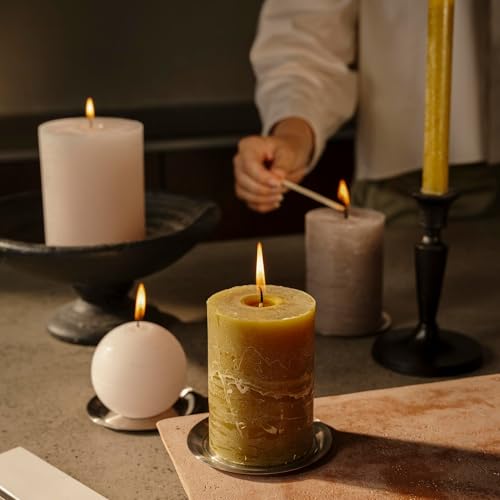 Spaas Rustic Pillar Candle 70/95 mm 35hr Dark Grey