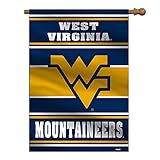 Fremont Die NCAA West Virginia Mountaineers 2-Sided House Flag, 28" x 40", 28" x 40", Team Colors