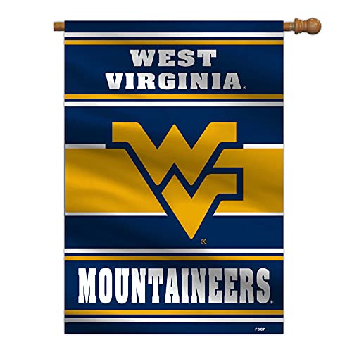 Fremont Die NCAA West Virginia Mountaineers 2-Sided House Flag, 28" x 40", 28" x 40", Team Colors
