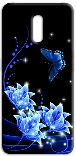 Mixroom - Cover Custodia Back case In TPU Silicone Morbido Per Oppo Reno Z Fantasia Fiori Farfalla Blu Strass L163