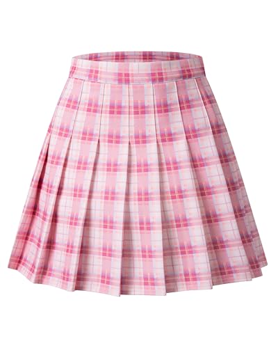 Image of Pleated Skirts for Women, High-Waisted A-Line Mini Tennis Skater Skirt | Easy pull-on elastic waist, Clean solid color, School uniform outfits, Cheerleader outfits, Everyday campus wear