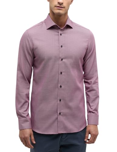 ETERNA Herren strukturiertes Baumwoll-Hemd Slim FIT 1/1 rot 40_H_1/1