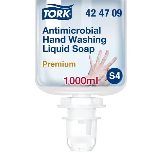 Tork antimikrobielle Flüssigseife zur Händedekontamination S4, dermatologisch getestet, 1 × 1.000 ml, 424709