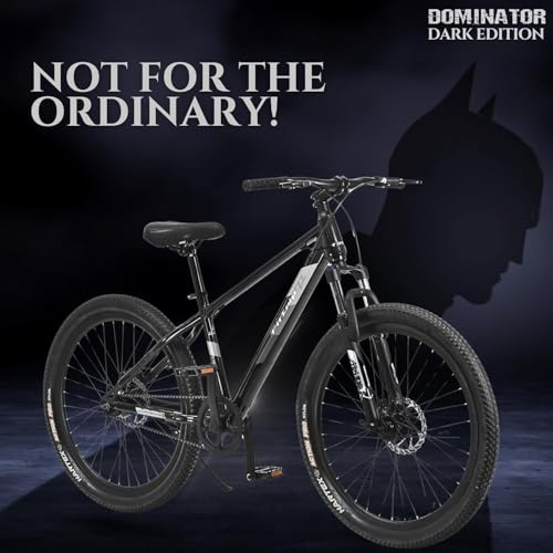 Image of FitTrip Dominator 27.5T Non-Gear MTB Cycle for Men and Women| Zoom Lockout Suspension | Imported Clarks UK Dual Disk Brakes | Zero Maintenance | Unisex Single Speed Without Gear Cycle (Dark Edition)