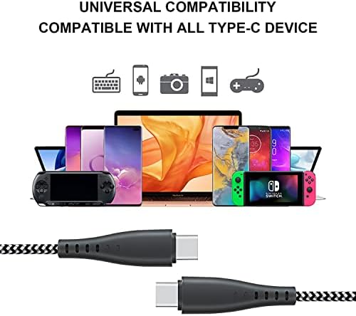 USB C to USB C Charging Cable Fast Charge 2M+3M Charger for Samsung S22/S22 Plus/S22 Ultra/S21 FE/S20,Note 20/10,iPad Pro 2020 MacBook Air,Google Pixel 6 5 4A,Galaxy A53 A33 A73 5G,60W PD Lead Cord