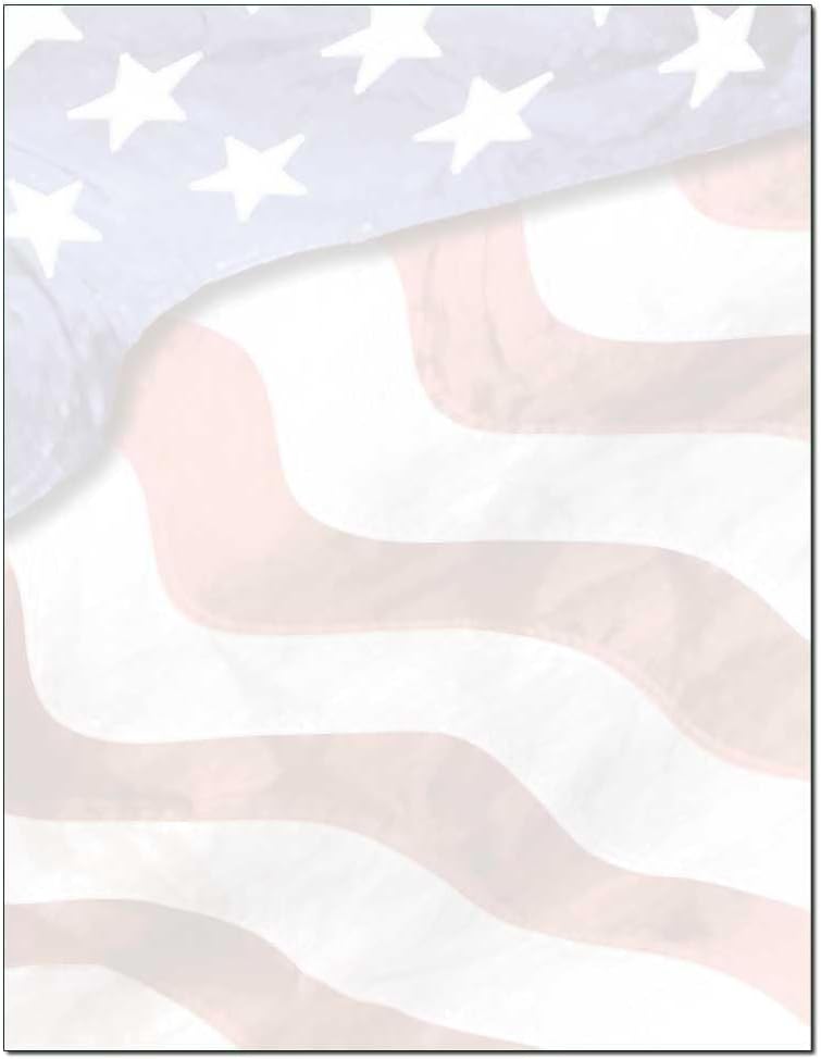 Grand Old Patriotic American Flag 4th of July Computer Printer Paper (100 Sheets)