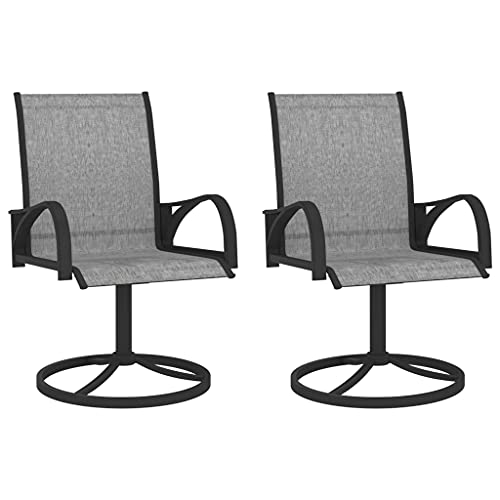 Patio Dining Chairs Set of 2 Metal Rocker Swivel Chairs Outdoor Furniture for Lawn Garden Backyard Textilene & Steel Frame