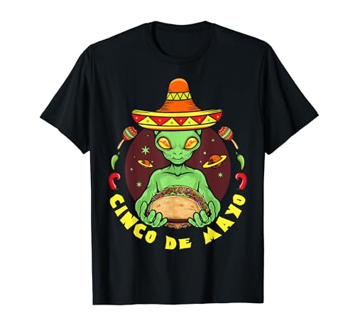 Funny Cinco De Mayo Alien Tacos Camiseta