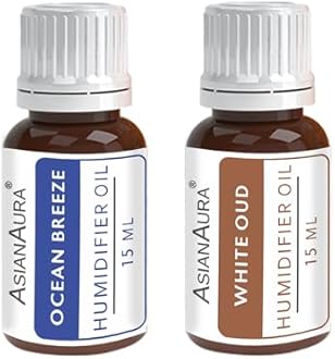 Asian Aura | Premium Aroma/Humidifier Diffuser Oil for Aromatherapy and Fragrance |15ml Bottle (Ocean Breeze & White OUD) (Pack of 2)