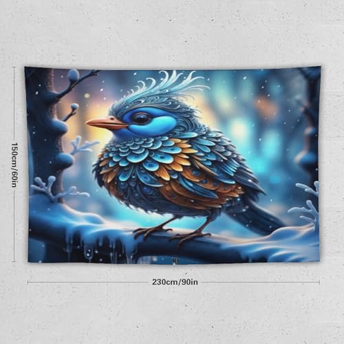 Tenture murale oiseau PAZZK grand format 150x230 en impression 3D - 2