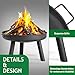 LEADZM Feuerschale Ø60 cm Eisenkonstruktion | Mit 2 stabilen Griffen + Feuerhaken, Feuerkorb für Holz & Kohle, Feuertonne als Feuerstelle für Garten Terrasse Outdoor Lagerfeuer Schwarz