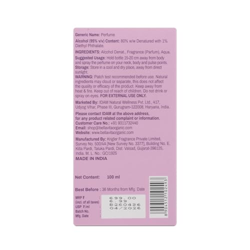 Image of BELLAVITA Dreamy Marshmallow | Long Lasting EDP | 100ml | Perfume for Man | Perfume for Woman | Smells Like a Snack | Marshmallow, Strawberry, Vanilla & Musk | Premium Unisex Gourmand Fragrance