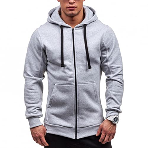Mens Fashion Hoodie Full-Zip up Sports Jacket Long Sleeve Lightweight Slim Fit Fluorescent Pullover3