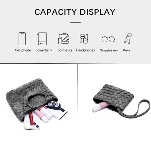 Image of Woven Tote Bag for Women with Coin Purse, Foldable Chain Small Crossbody Handbags, Fashion Shoulder Bag, Hobo Satchel