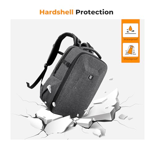 Image of K&F CONCEPT Camera Backpack,Hardshell Photography DSLR Camera Bag with 15-15.6 Inch Laptop Compartment Waterproof Hard Shell Camera Case Compatible with Canon /Nikon /Sony /DJI Mavic Drone
