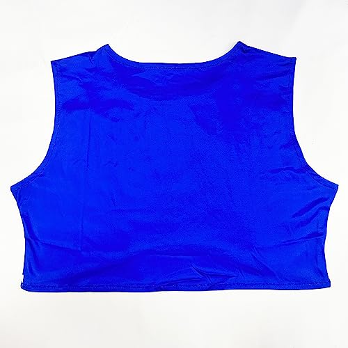 Taikmd Women's Daddy Printed Cheer Leader Uniform Dress Suit Party Sleeveless Crop Top Costume Set Cheerleading Outfit (Blue, Small) #TOP5