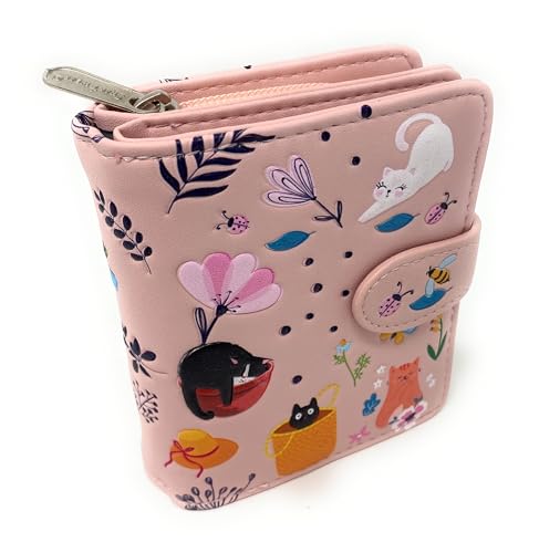 Shag Wear Cats in the Garden Small Animal Wallet For Women and Teen Girls Vegan Faux Leather 4.5