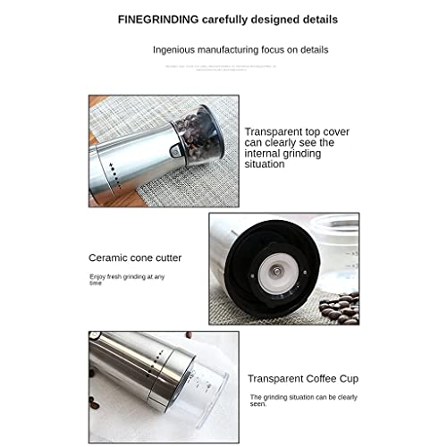 SXLCKJ Küchenzubehör Elektrische Kaffeemühlen mit konischem Keramikgrat USB wiederaufladbare tragbare Co (Crusher) – Bild 7