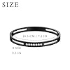 MILAKOO 6mm Womens Stainless Steel Bangle Black Bracelet with Crystal Zircon Stone Shiny Hollow Cuff Fashion Jewelry #2