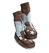 Mocc Ons Cute Moccasin Style Slipper Socks - 18-24 Months, Blue Cowboy