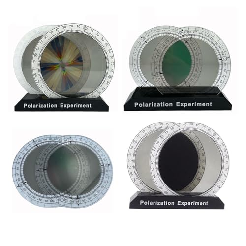 MoSundi Experimentador de polarización de luz, juego de polarizador óptico con placa de color, demostraciones de clase científica, área activa de 160 mm