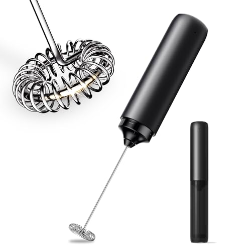 Image of Rechargeable Milk Frother Hanheld, Frother Wand Drink Mixer Handheld Coffee Stirrers Electric Frother for Coffee Mixer Wand -Black