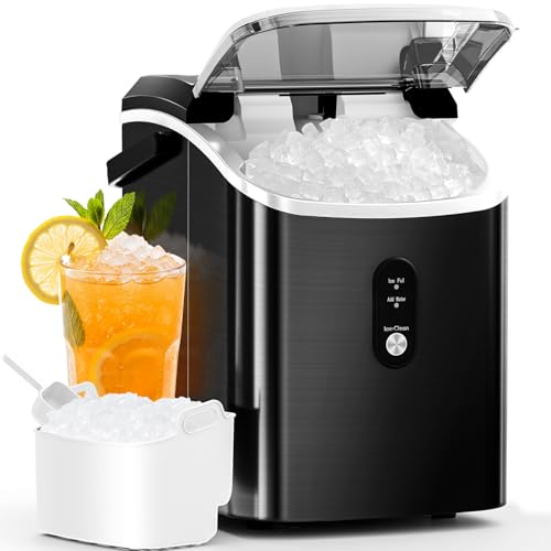Antarctic Star Nugget Ice Maker Countertop with Soft Chewable Ice, Portable Sonic Ice Maker with...
