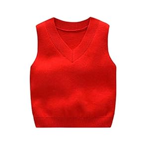 PTPUKE Baby Boys Girls V Neck Comfort Knitted Sleeveless Pullover Sweater Vest