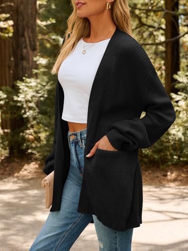 Image of LILLUSORY Womens Oversized Cardigans Soft Knit Cardigan Sweater with Pockets