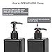 Suream Empty Shampoo Bottles with Pump, 3Pack 9.5oz/280ml Refillable Body Wash Dispensers for Shower, Black Plastic Countertop Soap Bottle for Bathroom, Kitchen Sink, Hotle, Salon