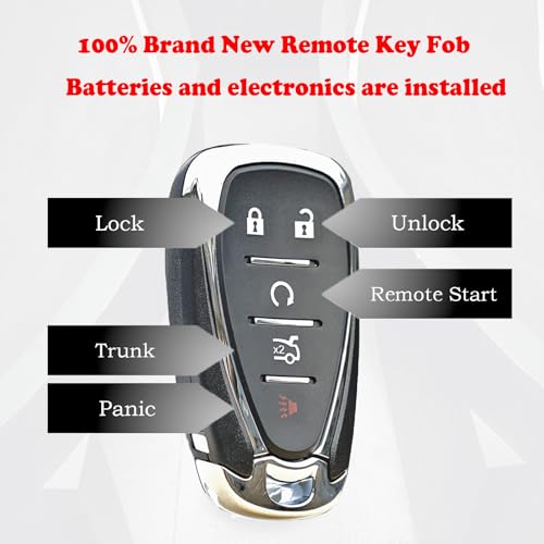 MechanMagic Replacement Car Key Fob Smart Proximity Keyless Entry Remote Control Compatible for Chevy Camaro Cruze Malibu 2016-2021 433MHz ID46 Chip 5 Button FCCID: HYQ4EA 13529662