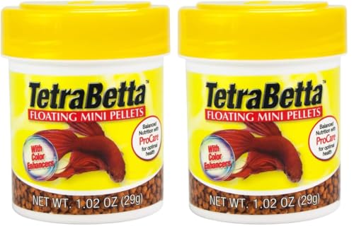 Image of Tetra Fish Aquatics Betta Small Pellets 1.02 Ounce, Complete Nutrition Plus Color Boost, Fish (Pack of 2)