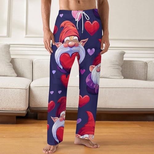 Gnomes Hearts Mens Pajama Pants Lightweight Soft Lounge Pant Sleep Pj Bottoms2