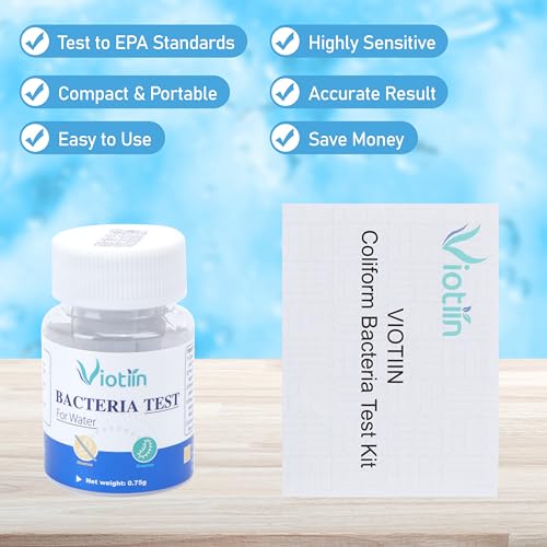 Viotiin 2 Pack E. Coli & Coliform Bacteria Water Test Kit - EPA Approved Water Quality Test for Well, Tap, Pool, Lake, and Drinking Water
