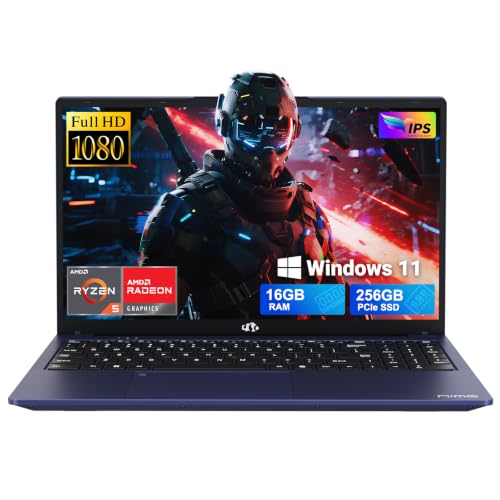 NIMO 15.6" FHD R5 AI Student Laptop, 16GB RAM 256GB SSD, Expandable to 4TB
