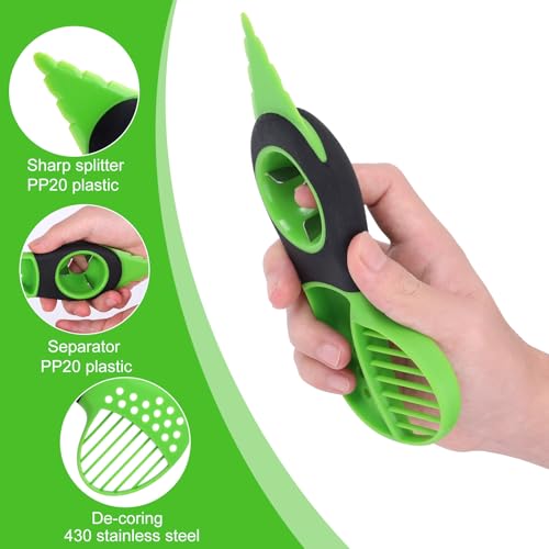 lasuroa 4-in-1 Avocado Slicer Tool, Avocado Cutter Peeler Slicer and Corer Pitter Scooper Pit Remove Safe Knife Tool Kitchen Gadgets Chef Gifts for Dragon Fruit Kiwi Mango - Image 3