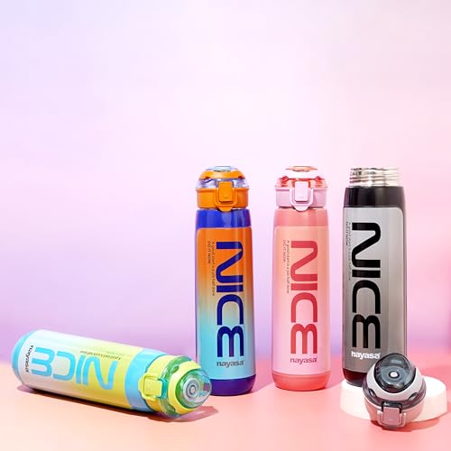 Image of Nayasa Turbo Water Bottle 730ml | BPA Free Plastic | Leak Proof Push Button Cap | School, Office Use | Pink